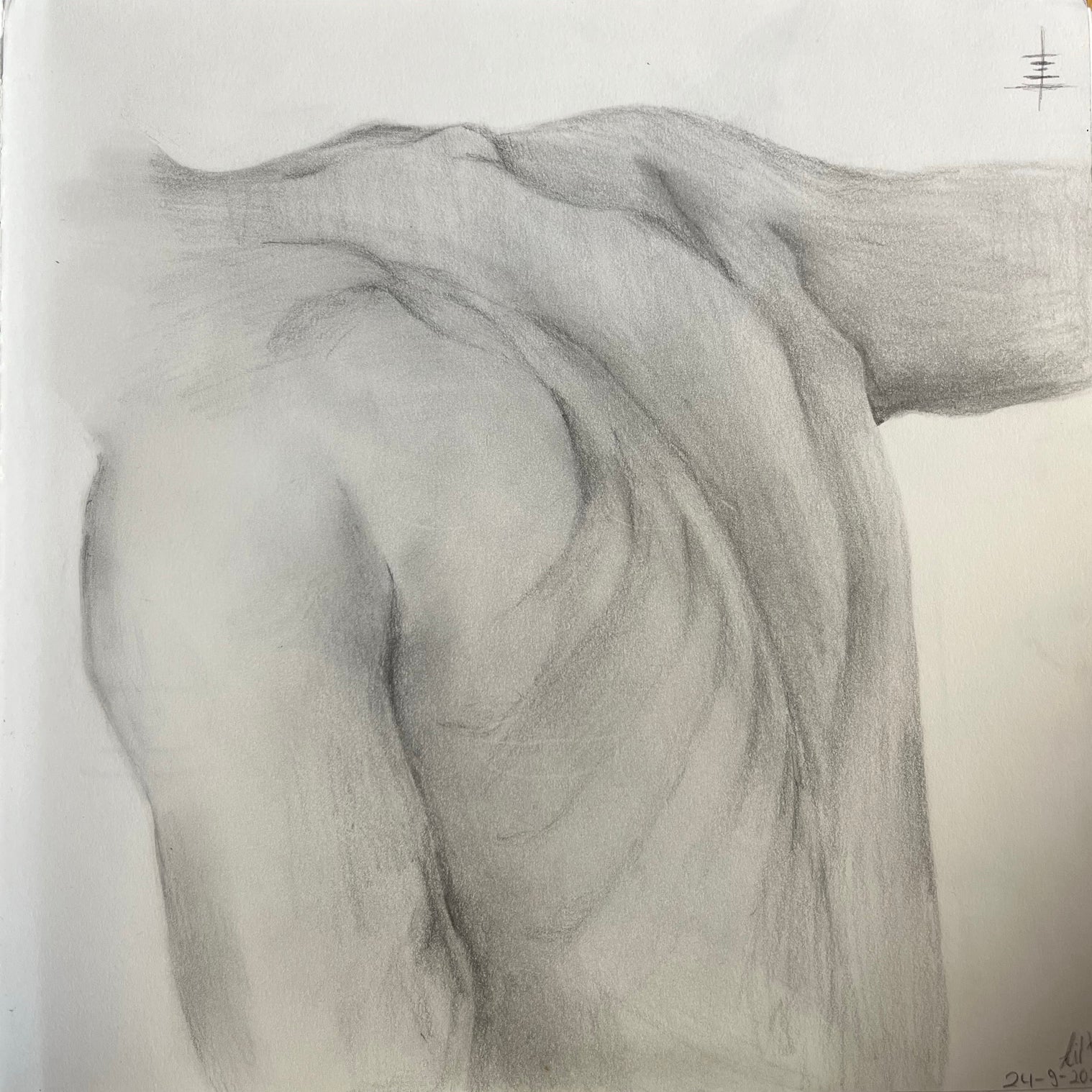Bleistiftzeichnung Männerrücken